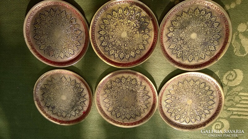 Demanding, beautiful work - also for 6 copper-enamel engraved bowls and plates! Diam. 10 Cm