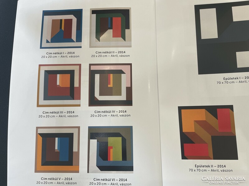 Jakab Ferenc "Cím nélkül" festmény modern geometrikus absztrakt konstruktiv