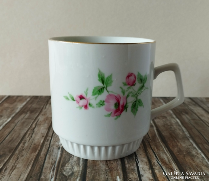 Old beautiful breeze pink Zsolnay skirted mug 2.