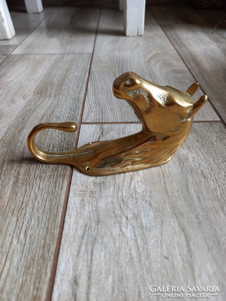 Luxurious old copper horse hanger (14.5x4.5x7.7 cm)