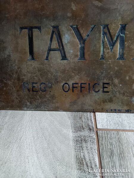 Large old copper sign (taymar ltd.)