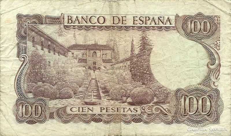 100 peseta pesetas 1970 Spanyolország 2.