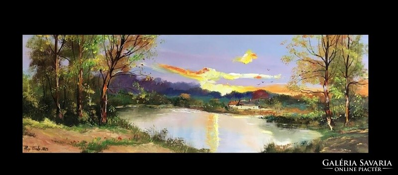Alföld twilight c. Papp elf (1978-) landscape painting