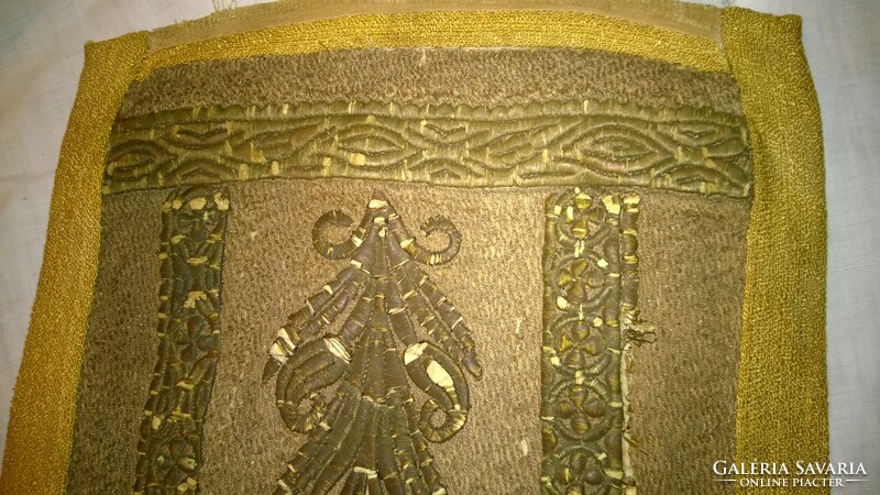 Rare piece - antique metal fiber Jewish tablecloth 46x21 cm - museum