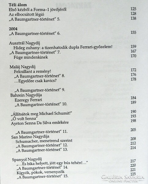 Dávid Sándor: Forma–1 sztorik 2004. A Baumgartner-történettel