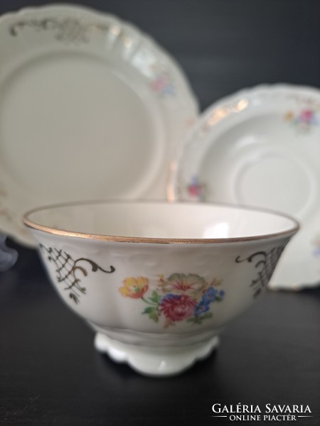 Swedish rörftrand corso porcelain tea cup with cake plate