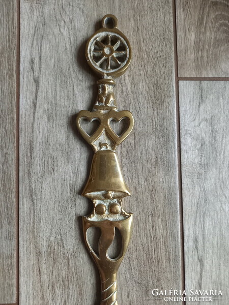 Huge old copper decorative spoon (36.5x5.4 cm)
