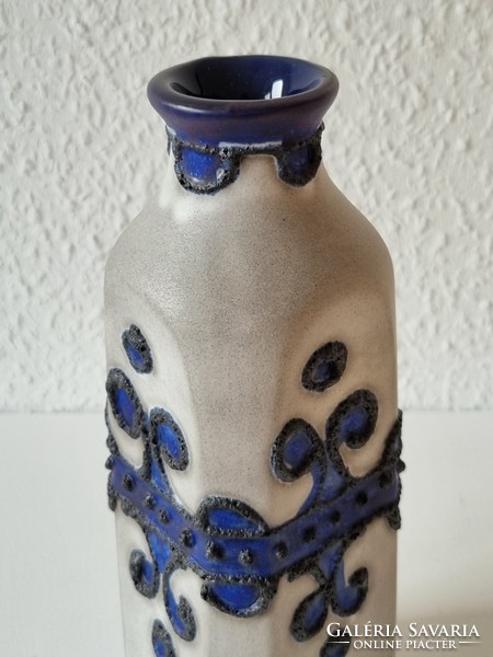 Vintage német Marei  fat lava váza , brugge dekorral  - 4107 - ritka darab