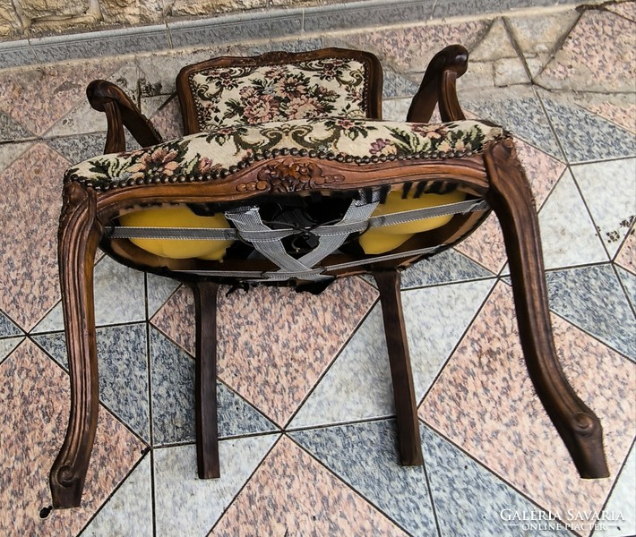 Gobelin fotel kecses rugó epedàs Neobarokk karos fotel faragott íróasztal fotel