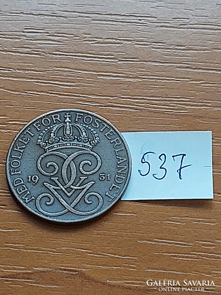 Sweden 5 öre 1931 bronze, v. King Gustav #537