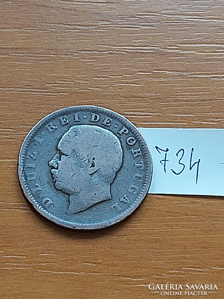 PORTUGÁLIA  20 XX REIS 1884 I. Lajos,  BRONZ  #734