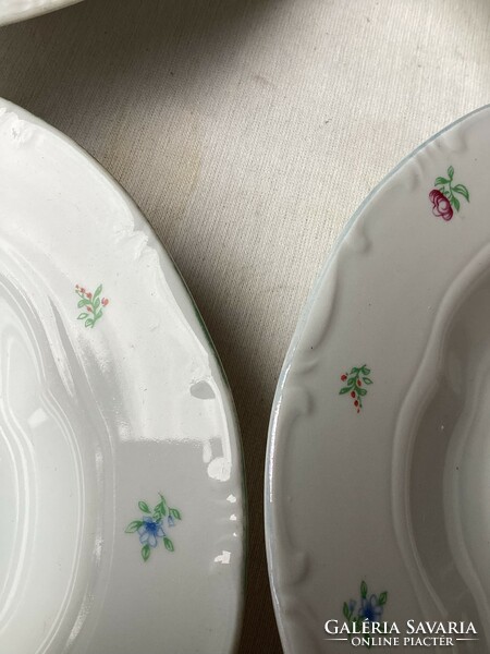 Zsolnay porcelain small deep plate with flowers.