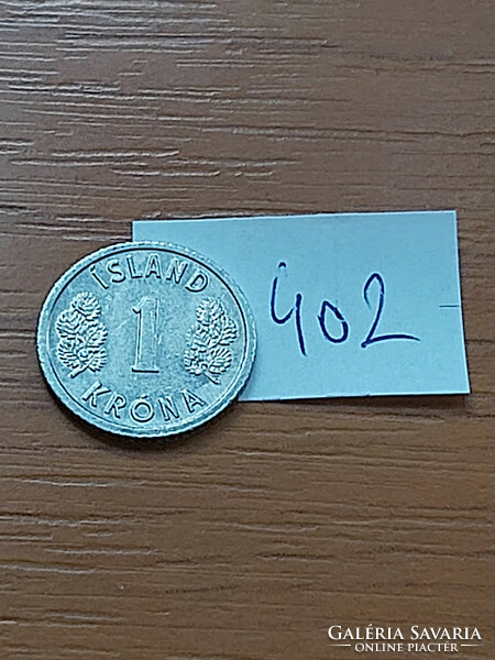 Iceland 1 kroner 1977 alu. #402