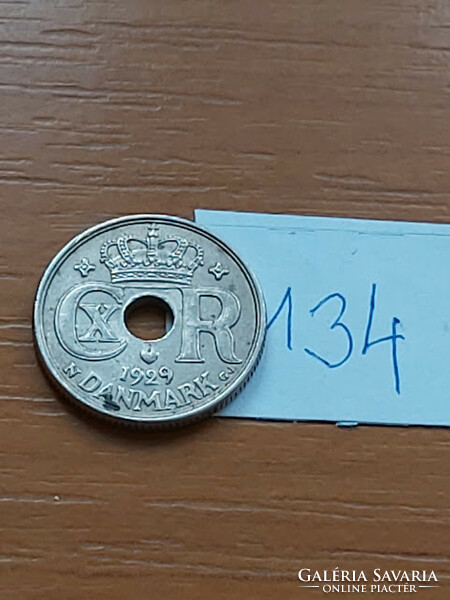 Denmark 10 öre 1929 copper-nickel, x. King Christian (Christian) 134.