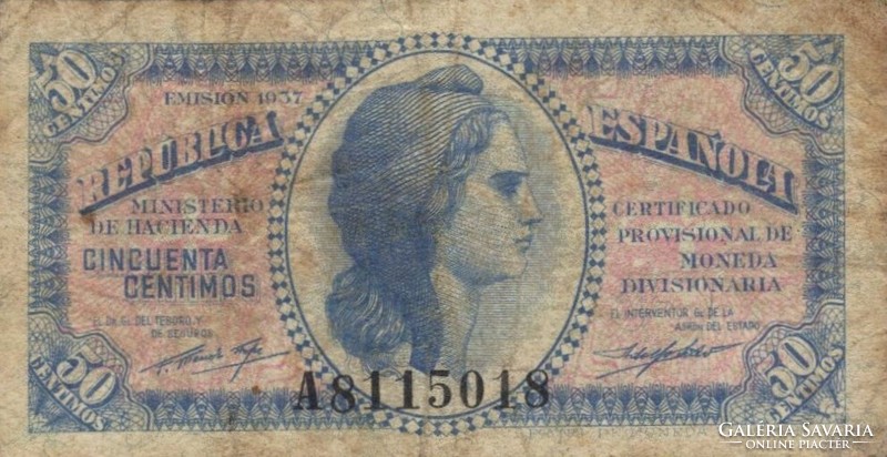 50 centimos 1937 Spanyolország