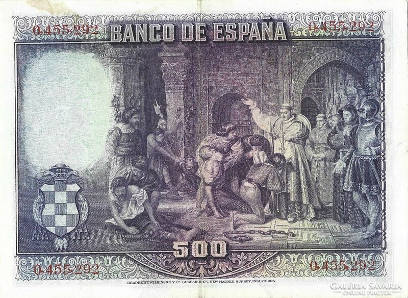 500 Pesetas pesetas 1928 Spain beautiful