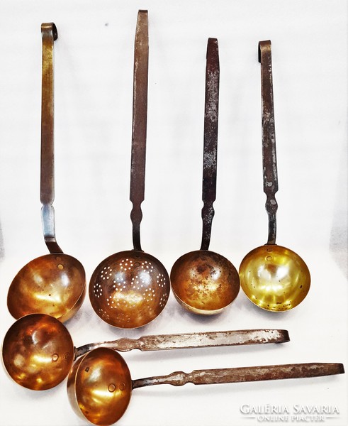 6 Pcs. Antique copper head ladle
