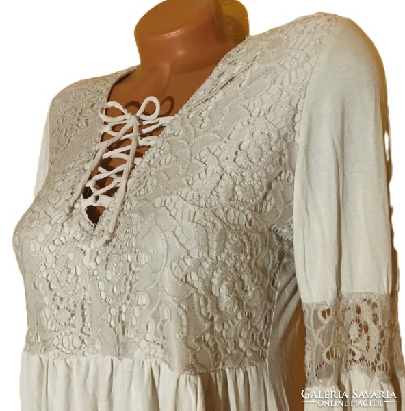 Lace beautiful women's tunic blouse top beige jennifer taylor by colloseum l
