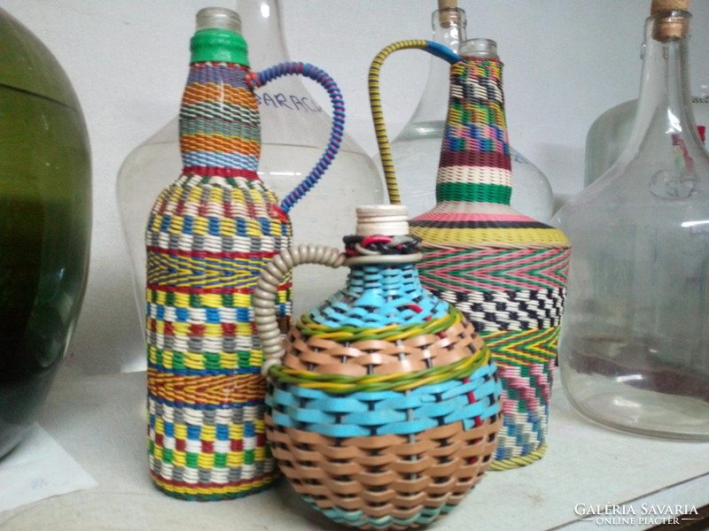 Old wicker glass, jug! (3 pcs.)