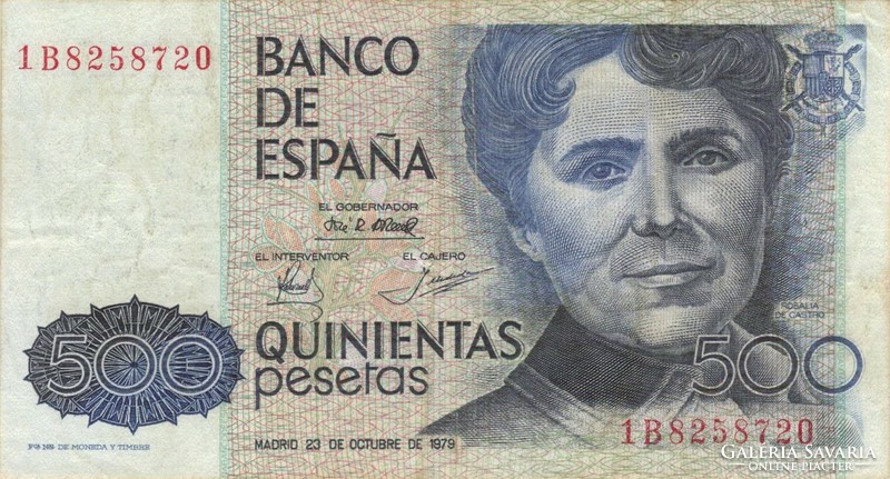 500 peseta pesetas 1979 Spanyolország