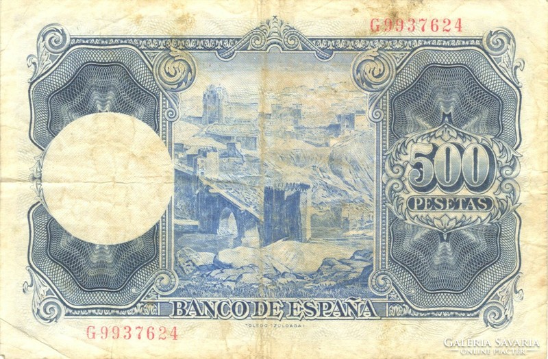 500 peseta pesetas 1954 Spanyolország