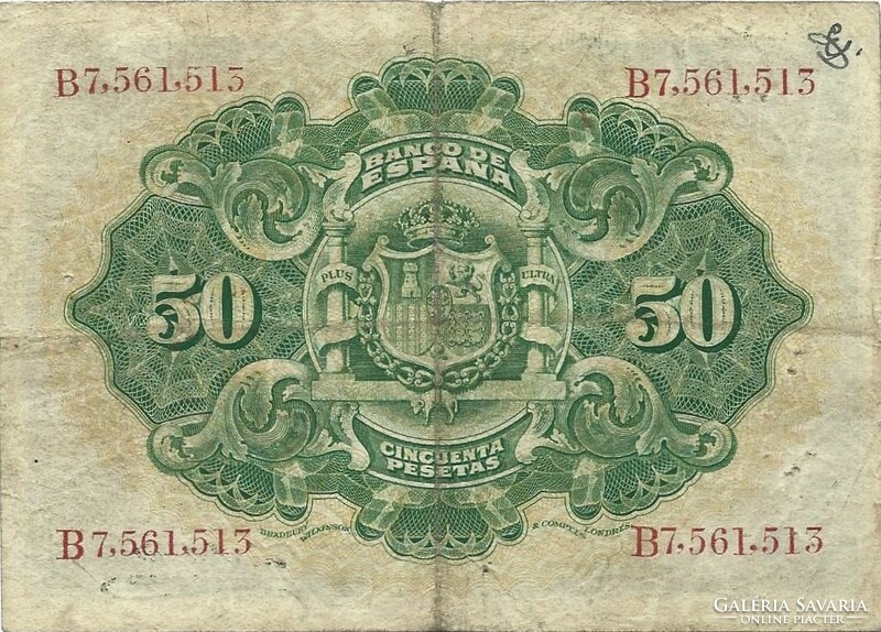 50 Pesetas pesetas 1906 Spain rare