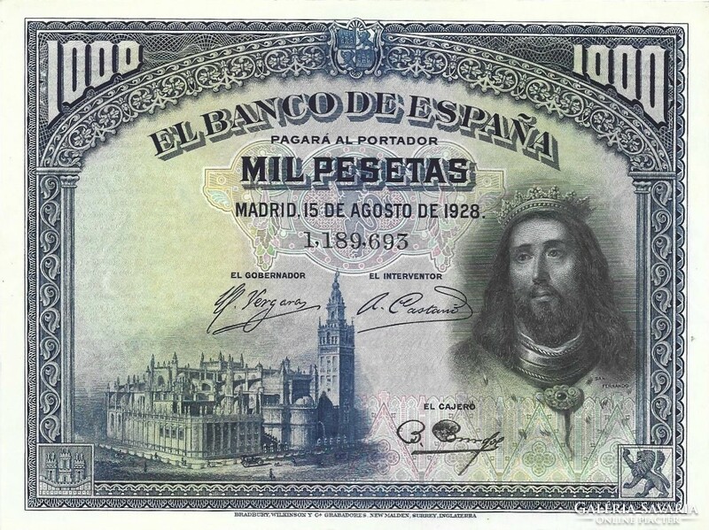1000 peseta pesetas 1971 Spanyolország aUNC Ritka