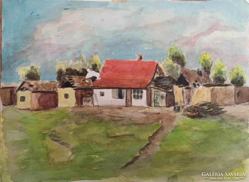 Watercolor painting _ unidentified artist _ in the countryside