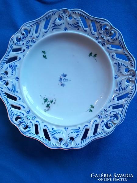 ANTIK ALTWIEN Alt Wien 1853 -ból KÉZZEL FESTETT!! Áttört szélű porcelán dísztányér tányér kínáló tál