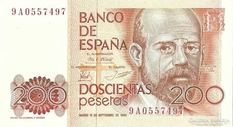200 peseta pesetas 1980 Spanyolország UNC