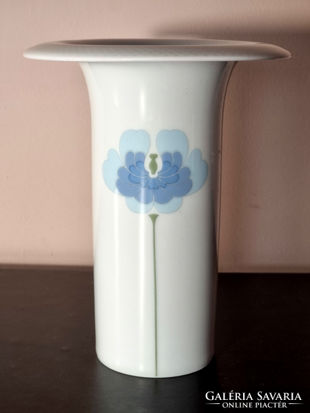 *ROSENTHAL *KÉK VIRÁG-BLAU BLUME* PORCELÁN  VÁZA TAPIO WIRKKALA tervezése NÉMETORSZÁG