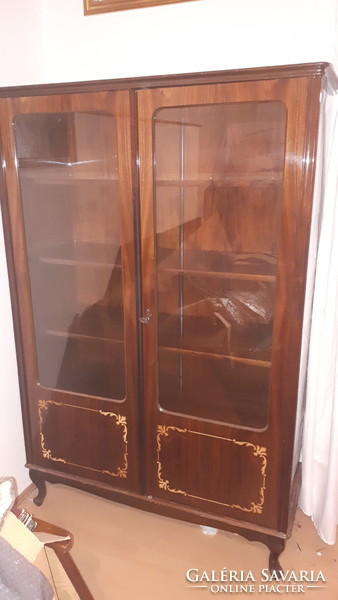 Inlaid, glass, shelf bookcase, showcase