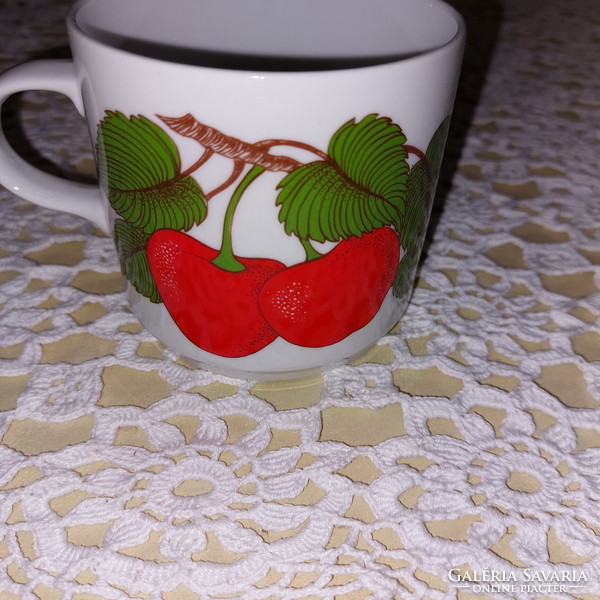 Alföldi porcelain mug with cherry pattern