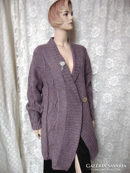 Hand-knitted long cardigan or jacket