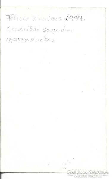 Felicia Weathers amerikai operaénekes autográf, dedikált, sajátkezű aláírása fotólapon.
