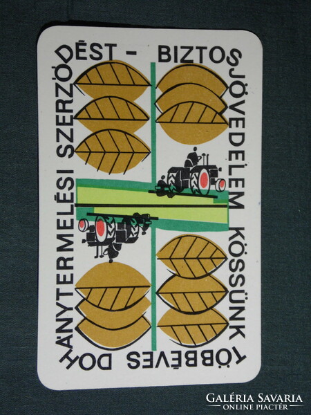 Card calendar, tobacco production contract, graphic artist, tractor, combine, 1967, (6)