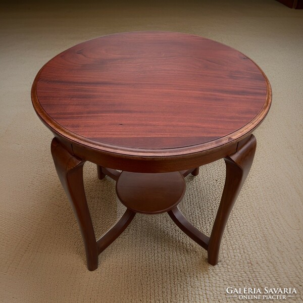 Art deco style circular mahogany coffee table