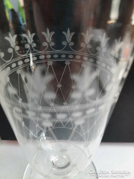 2 beautiful polished glass glasses - 16 cm high