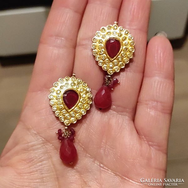 Indian earrings with ruby stones
