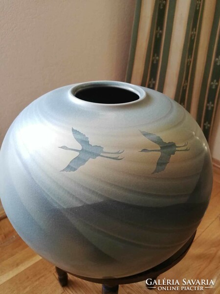 Japanese Crane Bird Vase
