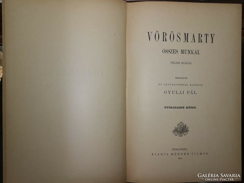 Vörösmarty összes munkái I-VIII.