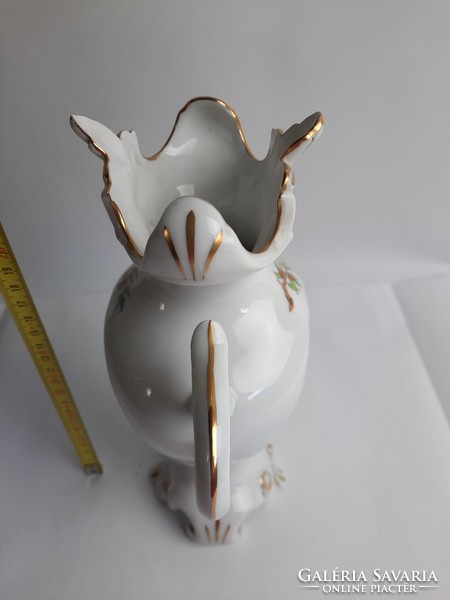 Herend Hecsedli patterned porcelain vase with handle - with damaged handle