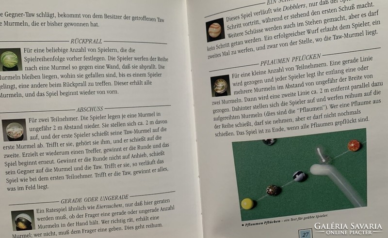 Murmeln Das Tascenbuch der Murmeln - Geschichte, Sammlungen, Spiele - üveggolyók
