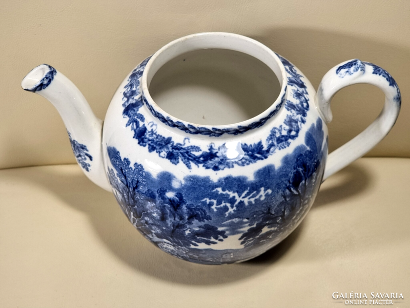 *English/vintage booths silicon china 'British setting' made in England blue and white transferware jug