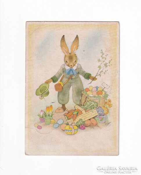 H:157 Easter antique greeting card