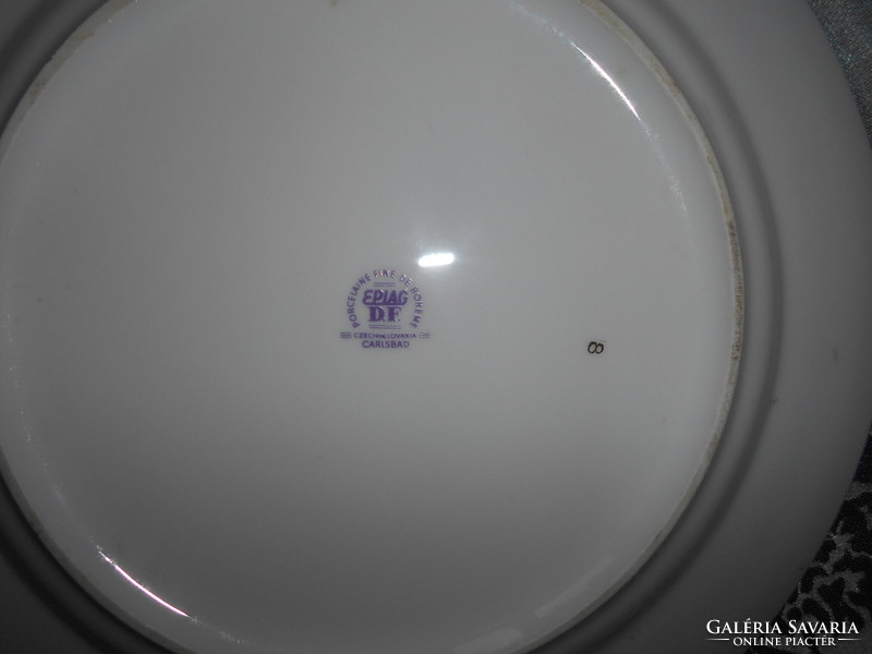 Antik jelenetes Carlsbad porcelán  tál 24 cm