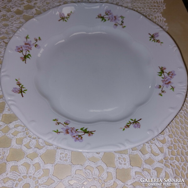 Zsolnay rózsaszín barackvirágos porcelán lapos tányér, 2db