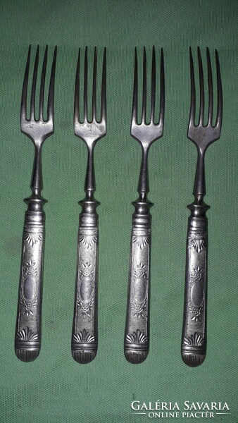 Antique 19th century baroque alpaca dining fork set 4 pieces in one 20 cm / piece according to the pictures