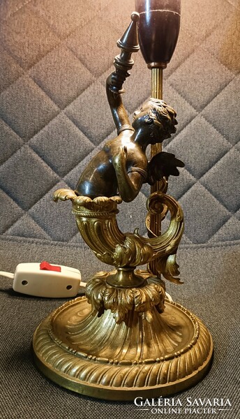 It starts from HUF 1! Antique bronze table lamp! Very nicely crafted, in working condition! 40 cm