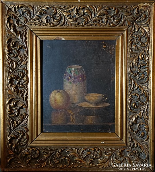 It starts from HUF 1! Sándor Nándory, table still life! Oil painting, painted on wood! Indicated!